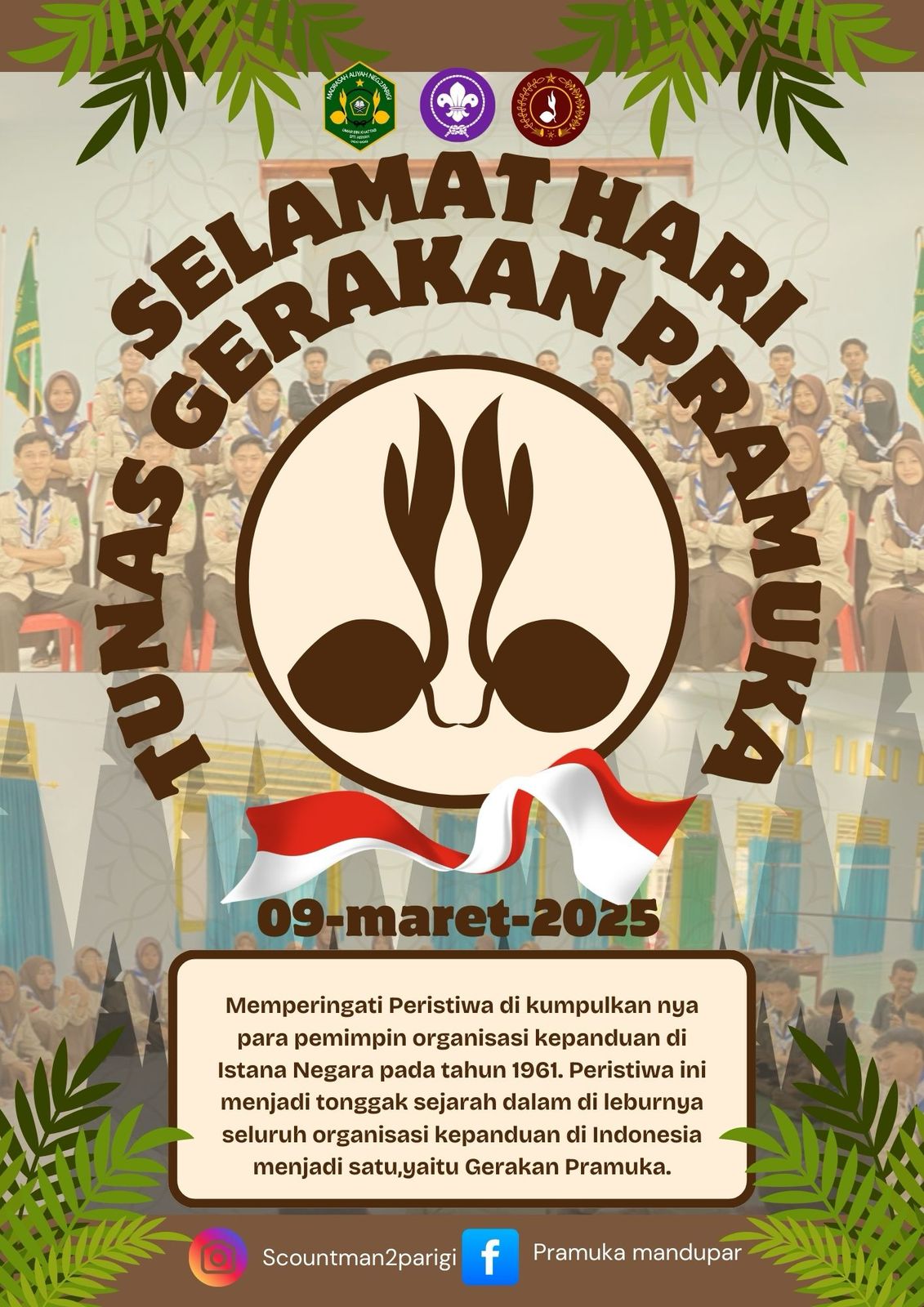 \n Pramuka MAN 2 Parigi Mengucapkan \"Selamat Hari Tunas Gerakan Pramuka\" \n